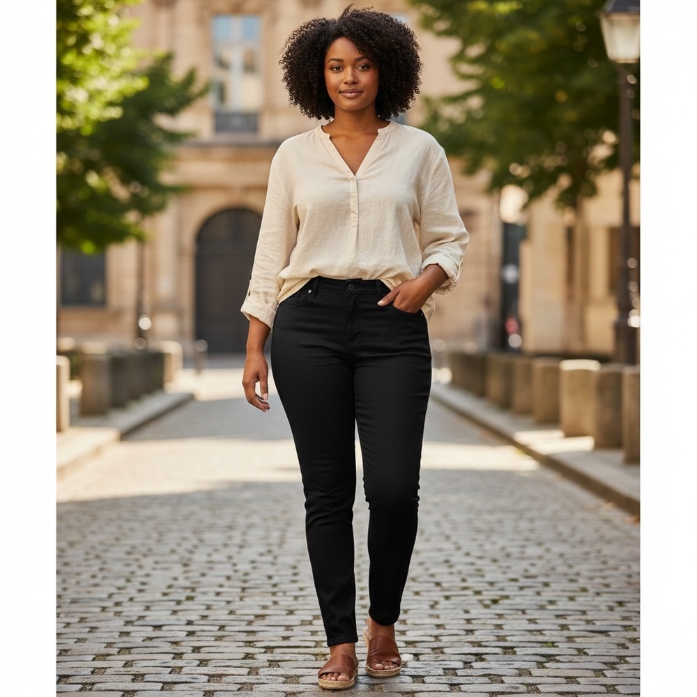 Levi Black hi-rise skinny jeans W35L30